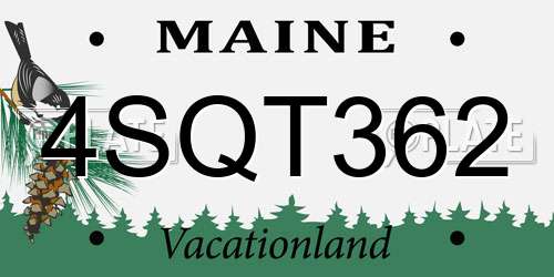 4SQT362 Maine License Plate