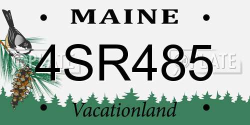 4SR485 Maine License Plate