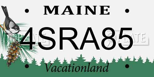 4SRA85 Maine License Plate
