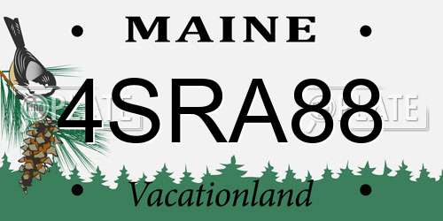 4SRA88 Maine License Plate