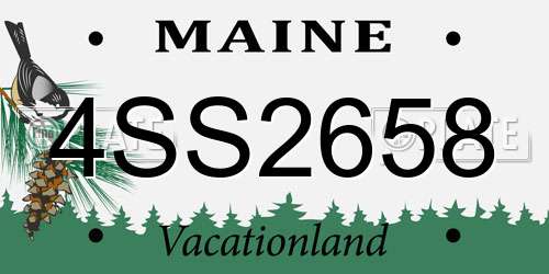 4SS2658 Maine License Plate