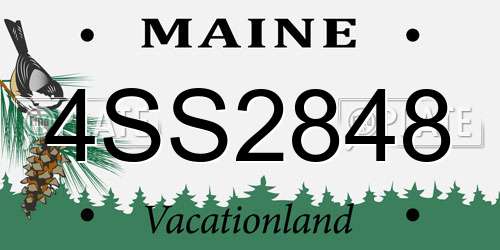 4SS2848 Maine License Plate