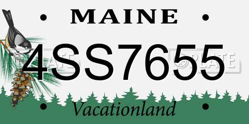 4SS7655 Maine License Plate