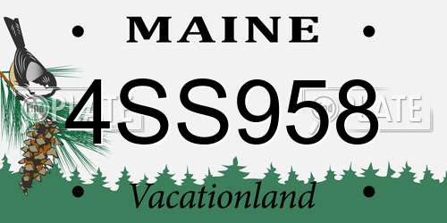 4SS958 Maine License Plate
