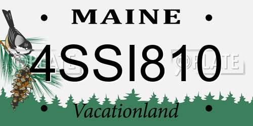 4SSI810 Maine License Plate