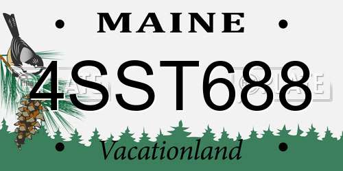 4SST688 Maine License Plate