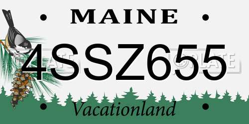 4SSZ655 Maine License Plate