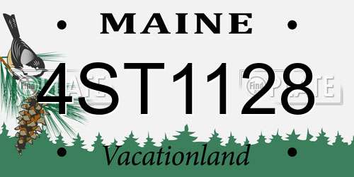 4ST1128 Maine License Plate