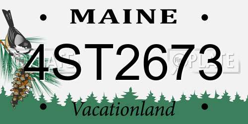 4ST2673 Maine License Plate