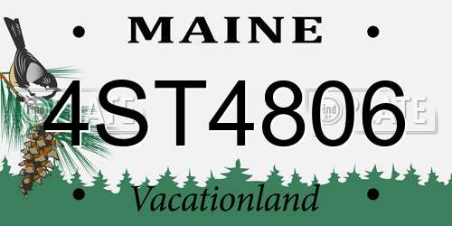4ST4806 Maine License Plate