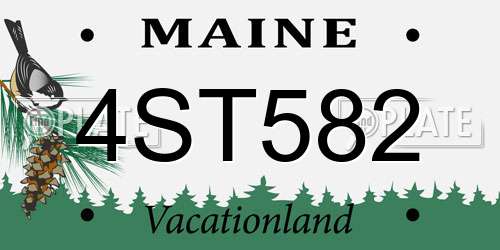 4ST582 Maine License Plate