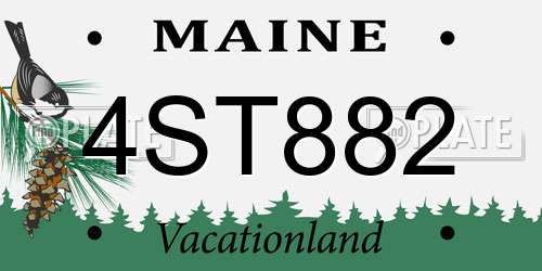 4ST882 Maine License Plate