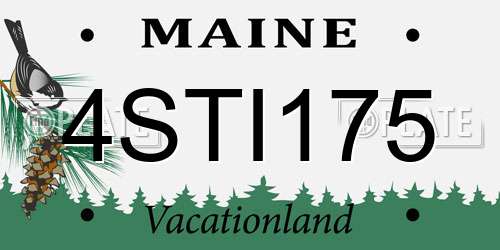 4STI175 Maine License Plate