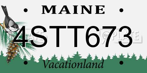 4STT673 Maine License Plate