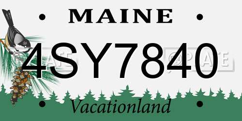 4SY7840 Maine License Plate