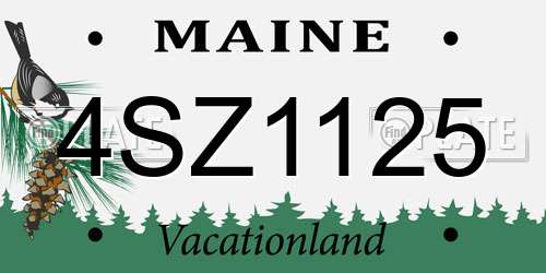 4SZ1125 Maine License Plate