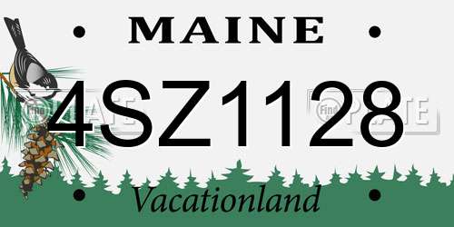 4SZ1128 Maine License Plate