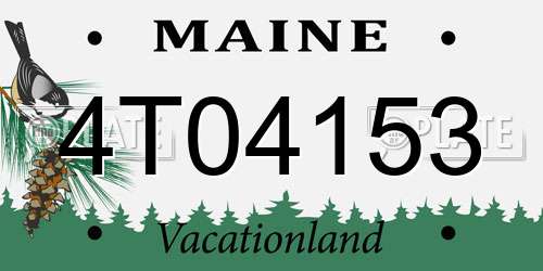 4T04153 Maine License Plate