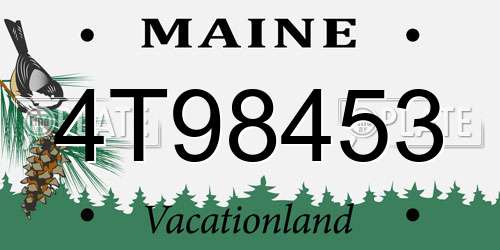 4T98453 Maine License Plate