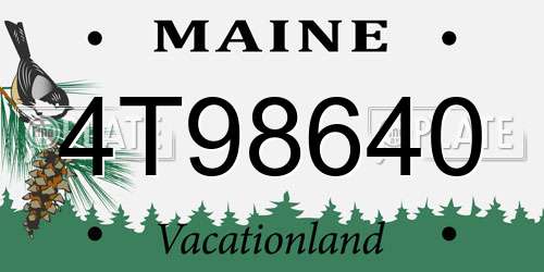 4T98640 Maine License Plate