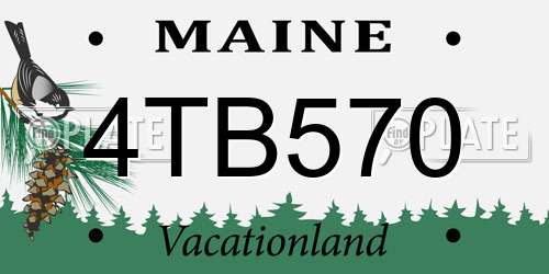 4TB570 Maine License Plate