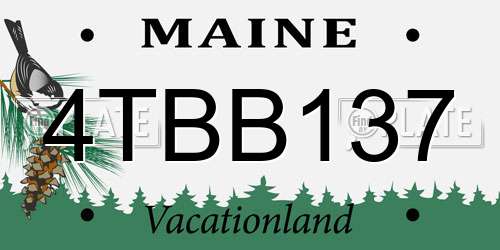 4TBB137 Maine License Plate