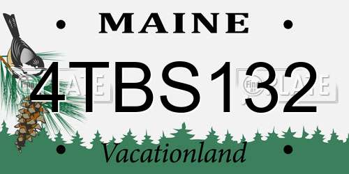 4TBS132 Maine License Plate