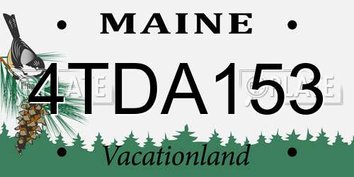 4TDA153 Maine License Plate