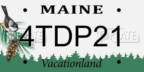 4TDP21 Maine License Plate
