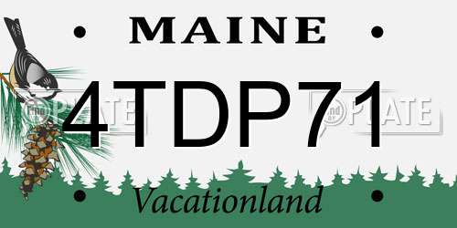4TDP71 Maine License Plate