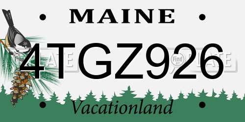 4TGZ926 Maine License Plate