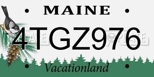 4TGZ976 Maine License Plate