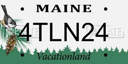 4TLN24 Maine License Plate