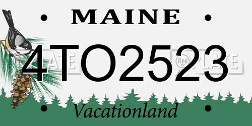 4TO2523 Maine License Plate