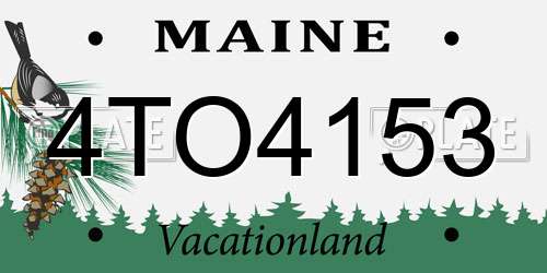 4TO4153 Maine License Plate
