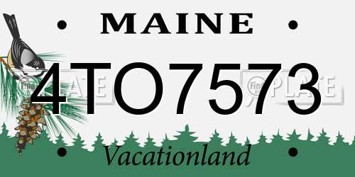 4TO7573 Maine License Plate