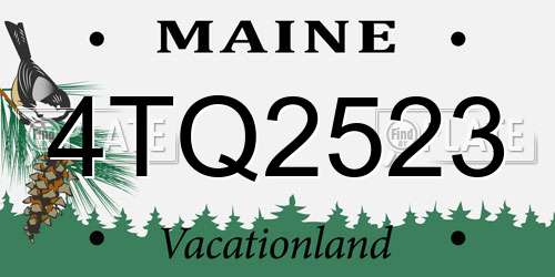 4TQ2523 Maine License Plate