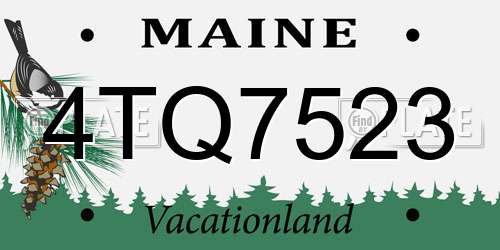 4TQ7523 Maine License Plate