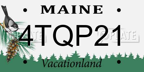 4TQP21 Maine License Plate
