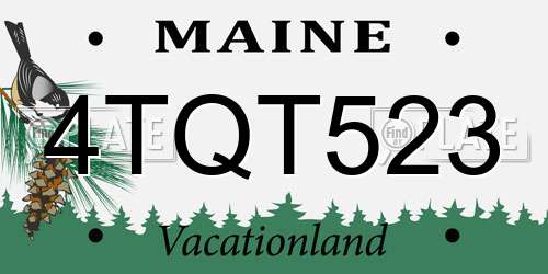 4TQT523 Maine License Plate