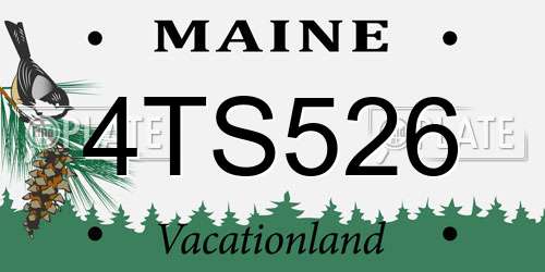 4TS526 Maine License Plate