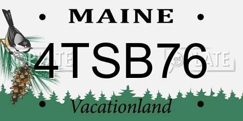 4TSB76 Maine License Plate