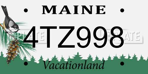 4TZ998 Maine License Plate