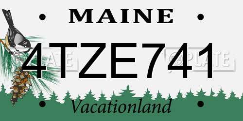 4TZE741 Maine License Plate