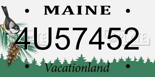 4U57452 Maine License Plate