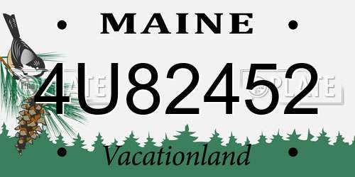 4U82452 Maine License Plate