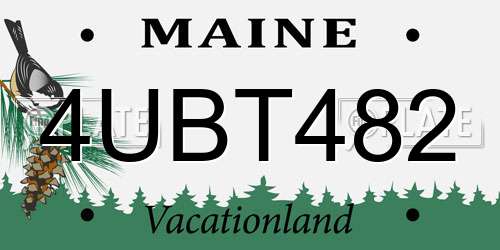 4UBT482 Maine License Plate