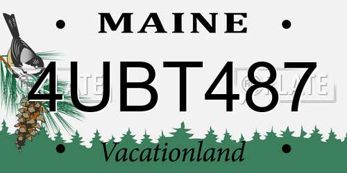 4UBT487 Maine License Plate