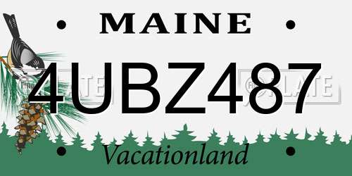 4UBZ487 Maine License Plate