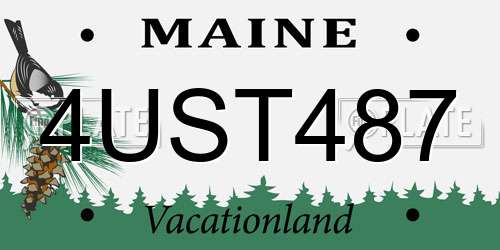 4UST487 Maine License Plate
